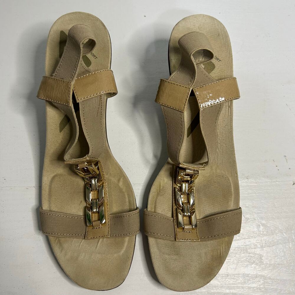 Anne Klein Sport iFlex Tan Wedge Sandals 9.5